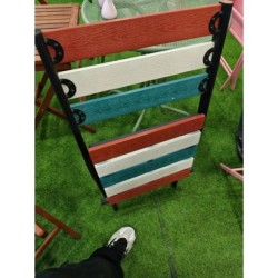 Dining Chair Plastic wood + Iron Colorful