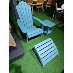 Outdoor Chaise Lounges Plastic Wood Blue